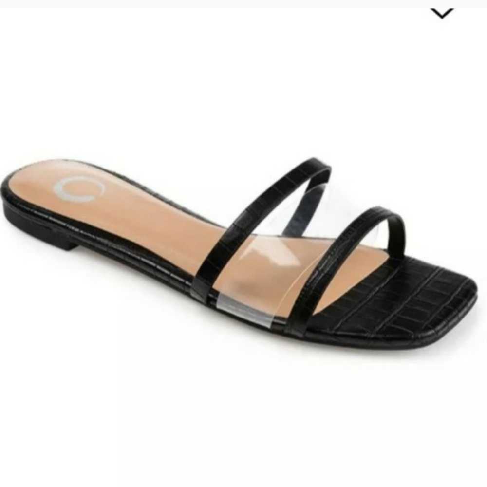 Journee Collection Ramira Slide Sandals Black 7.5 - Picture 1 of 8
